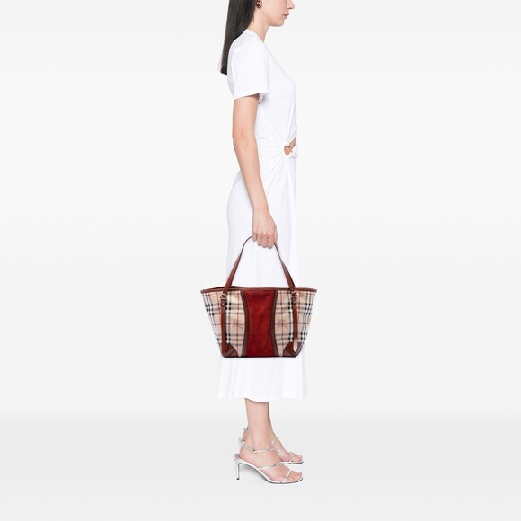 Burberry Small Suede Trimmed Haymarket #271360B50B main image 4